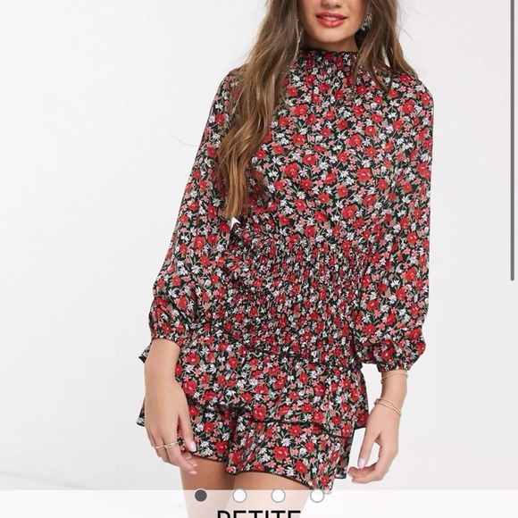 Womens Outrageous Fortune SZ 0 Floral long sleeve Dress-red, black, white - Picture 10 of 10